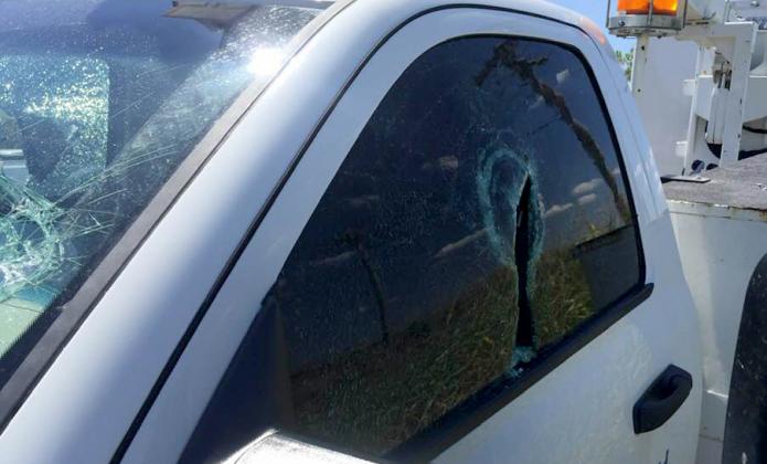 Several windows were reportedly shattered. 