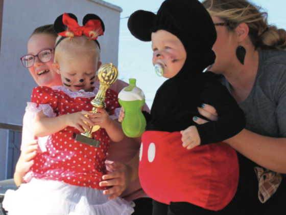 Mickey and Minnie Mouse took first place in the costume contest’s 0-3 age category.