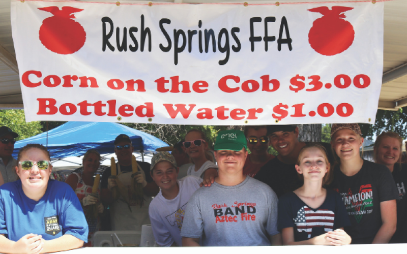 Rush Springs FFA Sell corn on the cob at the Rush Springs Watermelon Festival.
