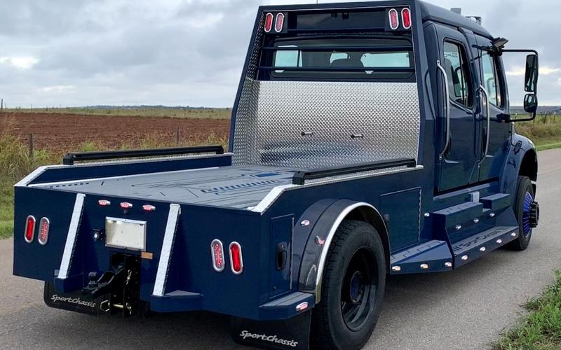 This is just one of the customized trucks manufactured in Clinton by SportChassis.  Photo provided