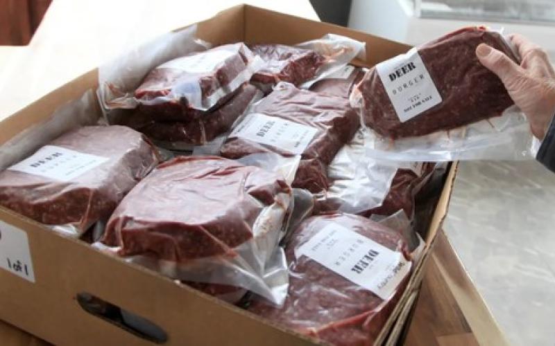 These are examples of the 2-pound packages of venison donated annually to food pantries across the state.  Photo by Kelly Bostian, courtesy of the Okla. Dept. of Wildlife Conservation