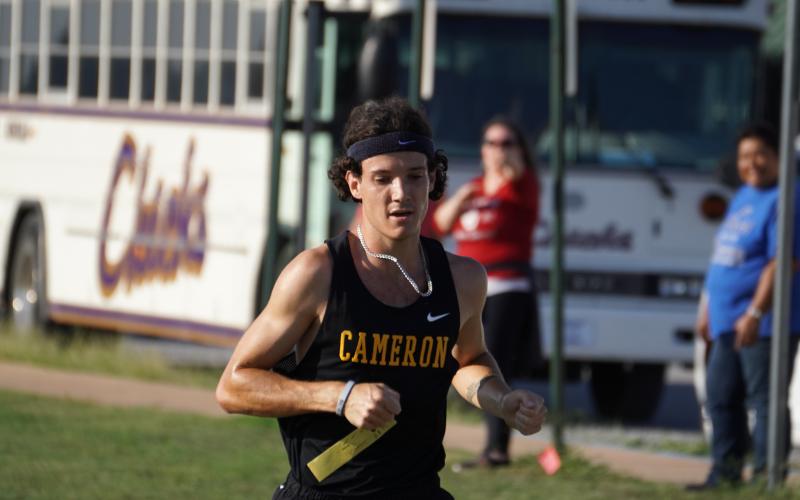 Jake Cousineau competes in the Aggie Duels last Saturday. Cameron won the event with Cousineau finishing first. Photo by Cameron Sports Information.
