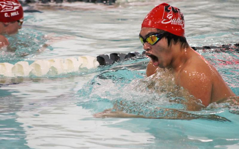 Elgin’s Murdoc Bradley competes in the Area Championships held last Friday at Cameron University. Elgin finished sixth at the meet. PROVIDED