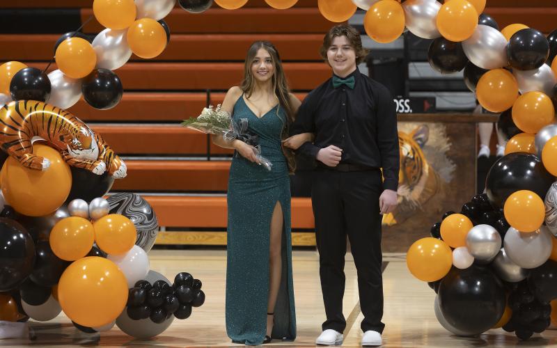 From left to right, freshman homecoming candidates were Summer Whitaker and Maverick Bay. HUGH SCOTT JR. | SOUTHWEST CHRONICLE