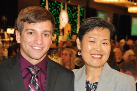 -letcher Fian School senior Caleb Camobell, left, with his ma teacher, Inju Snyder. PHOTO PROVIDED