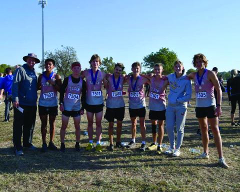  The Elgin boys' cross country team poses for a photograph after winning the team title at the Newcastle Invitational last week. Three runners finished in the top 15. Photo provided by Lisa Roberts